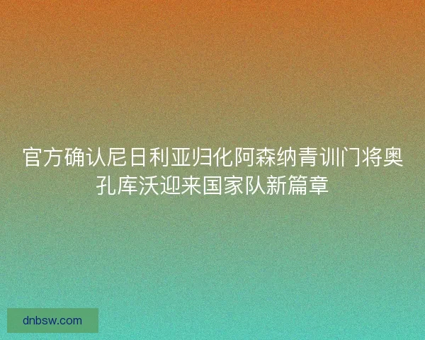 官方确认尼日利亚归化阿森纳青训门将奥孔库沃迎来国家队新篇章